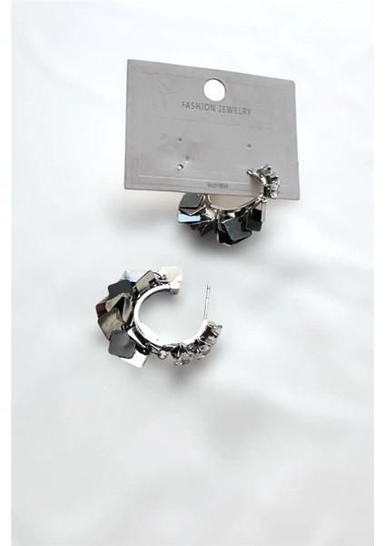 Pullu Zirkon Taşlı Sallantılı Shakira Küpe 2 Cm.