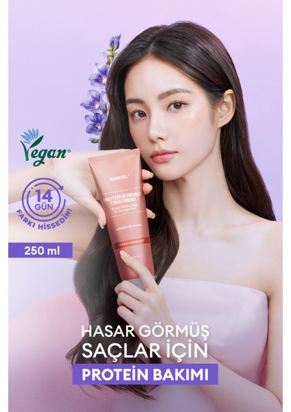 Yoğun Onarıcı ve Isı Koruyucu Bakım Kremi KUNDAL Protein Bonding Treatment 250ml Violet Muguet