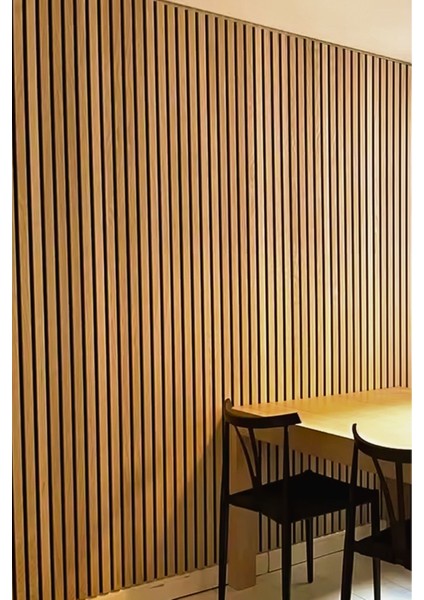 Mdf Ahşap Akustik Duvar Kaplama Paneli 50 x 280 cm Teak fırsatları