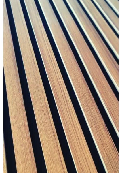 Mdf Ahşap Akustik Duvar Kaplama Paneli 50 x 280 cm Teak indirimleri