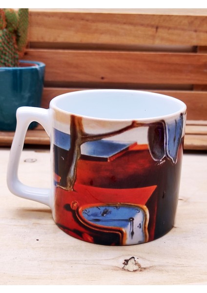 Dali, Van Gogh, Picasso, Kandinsky, Klimt, Monet Tasarımlı 6'lı Yelken Kulplu Kupa Bardak Mug ve Taş Bardak Altlığı Seti
