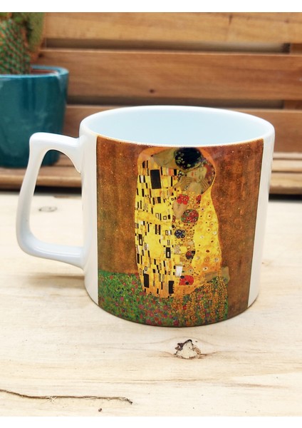 Dali, Van Gogh, Picasso, Kandinsky, Klimt, Monet Tasarımlı 6'lı Yelken Kulplu Kupa Bardak Mug ve Taş Bardak Altlığı Seti