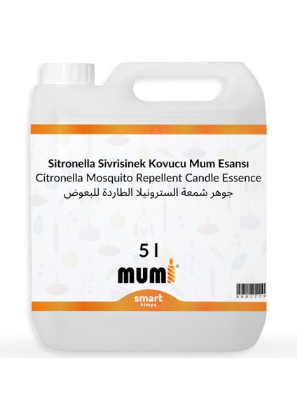 Sitronella Sivrisinek Kovucu Mum Esansı 5 Litre