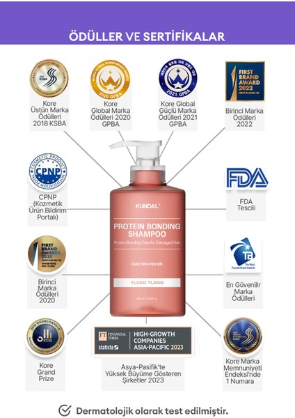 Yoğun Onarıcı ve Isı Koruyucu Bakım Şampuanı KUNDAL Protein Bonding Shampoo 500ml Ylang Ylang fırsatları