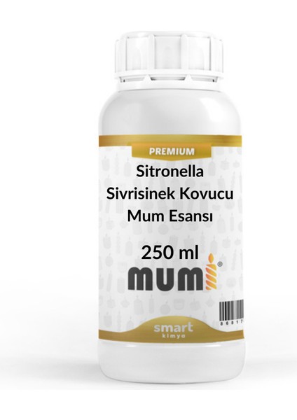Premium Sitronella Sivrisinek Kovucu Mum Esansı 250 ml