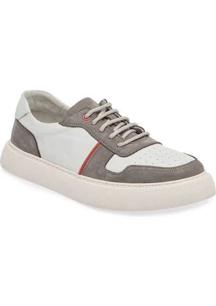 Gri Deri Erkek Sneaker - E24I1AY56814-A40  Gri