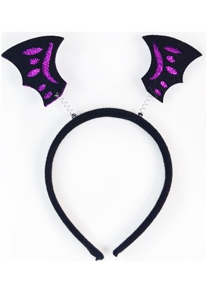 Halloween Yarasa Taç Simli
