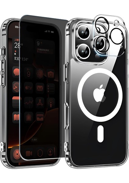 iPhone 16 Pro Max Kılıf 3lü Kombin Magsafe Embos Kapak
