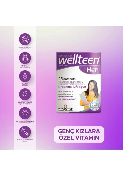 D Vitamini, Cranberry, Üzüm Çekirdeği Ekstresi İçeren Genç Kızlara Özel Vitamin Desteği 30 Tablet