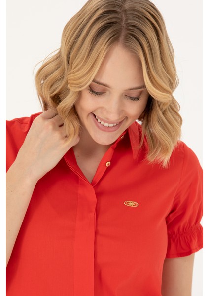 Kadın Kırmızı Gömlek Kısa Kollu 50264219-VR030 fiyatları