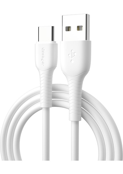 USB - Type-C Veri Kablosu 3A Şarj Kablosu, 2m - Beyaz (Yurt Dışından)