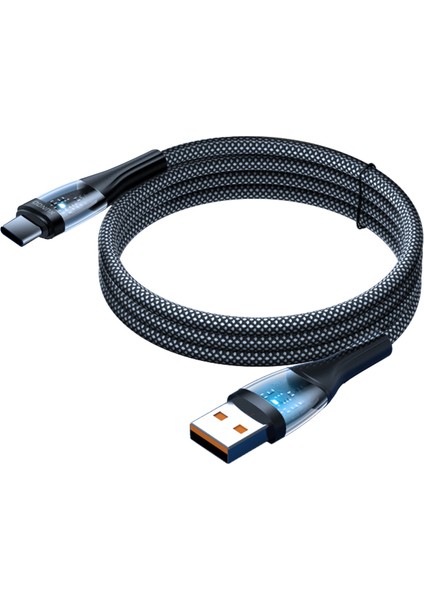 XDDC-020 iPhone 15 Serisi Için 1.2 M Tip-C 60 W Hızlı Şarj Veri Kablosu Şeffaf Örgülü Telefon Şarj Kablosu (Yurt Dışından)
