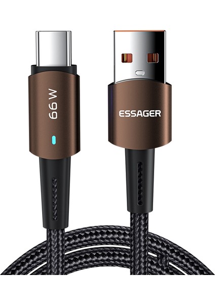 2 M USB C Şarj Kablosu Premium Örgülü USB A&#39;dan Tip C&#39;ye 6A Şarj Veri Aktarım Kablosu Akıllı Telefonlar Tabletler Dizüstü Bilgisayarlar Için Hızlı Şarj - Kahve (Yurt Dışından)