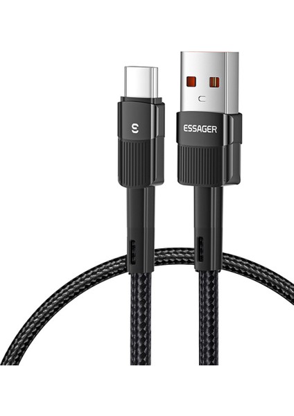 1m 6A Hızlı Şarjlı Usb&#39;den Tip C Şarj Kablosuna 480MBPS Iletim Kablosu - Siyah (Yurt Dışından)