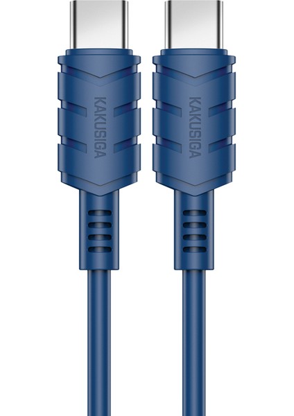 Kakusıga KSC-710 Kuge Serisi iPhone 15 Serisi Için 1,2m Tip-C&#39;den Tip-C&#39;ye Telefon Şarj Kablosu Pd 60W Pvc Kablo - Mavi (Yurt Dışından)