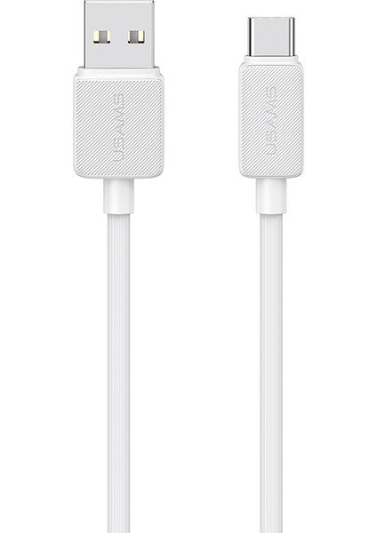 US-SJ688 Ky Serisi 1m Usb&#39;den Type-C&#39;ye 3A Çizgili Veri Kablosu Telefon Şarj Kablosu - Beyaz (Yurt Dışından)