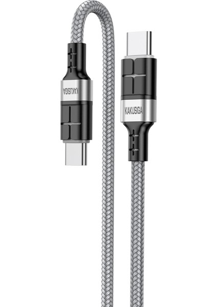 Kakusıga KSC-696 Xinghui Serisi iPhone 15 Serisi Için 1.2m Pd 60W Tip-C&#39;den Tip-C&#39;ye Şarj Kablosu Telefon Veri Kablosu - Gri (Yurt Dışından)
