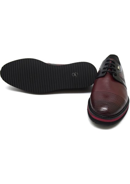 FSC9514 Bordo Erkek Dikişli Klasik Eva Eva Taban Ayakkabı