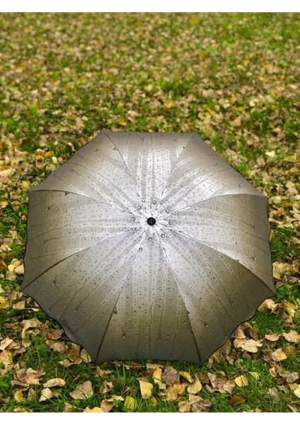 Tekno Trust Marlux Rüzgara Dayanıklı Su Damlacıklı Haki Rengi Kadın Şemsiye