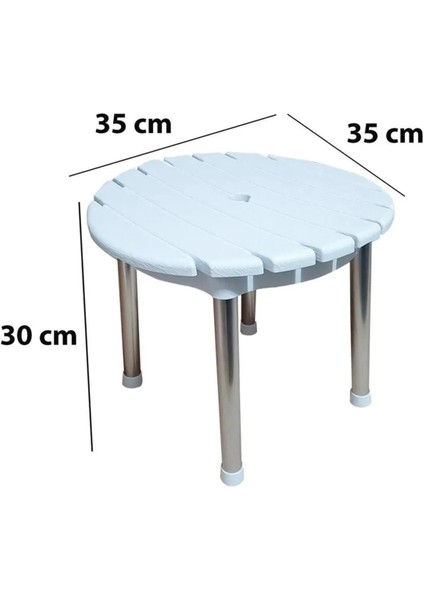 Alüminyum Ayaklı Paslanmaz Yuvarlak Tabure Royaleks-909