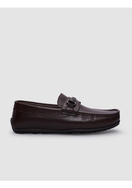 Deri Kahverengi Tokalı Erkek Loafer