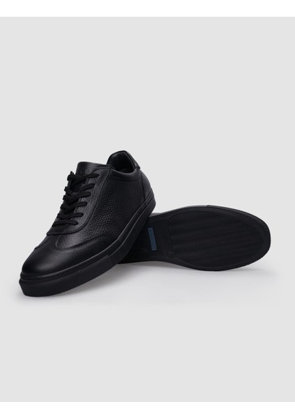 %100 Hakiki Deri Siyah Bağcıklı Erkek Sneaker modelleri
