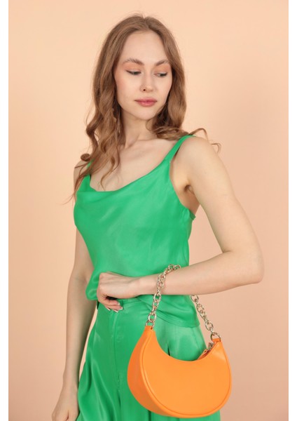 Saten Kumaş Degaje Yaka Kadın Bluz Yeşil modelleri