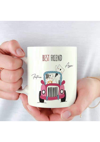 Best Friend Mottolu Kişiye Özel Kupa Bardak fırsatları