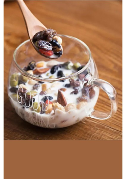 Borosilikat Good Morning Kulplu Cam Kahve Sunum Bardak Tatlı Kahvaltı Süt Kupası 400ML fiyatları