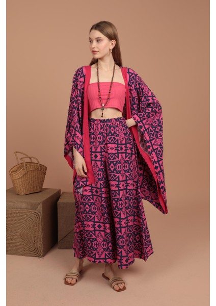 Empirme Viskon Kumaş Kadın Kimono Takım