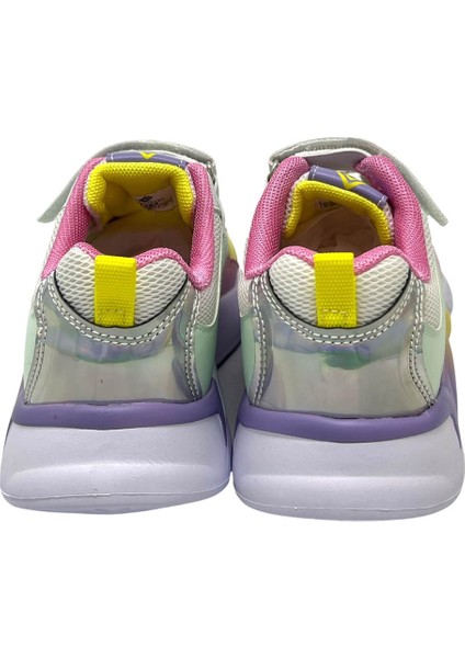 P-1424 Beyaz / Pembe Unısex Çocuk Cırtlı Sneakers Spor Ayakkabı modelleri