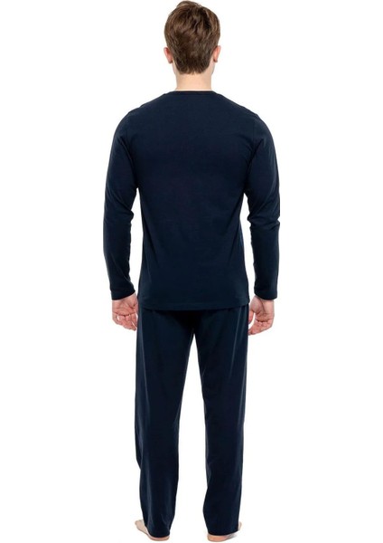 3902 Erkek Patlı Uzun Kollu Pijama Takımı
