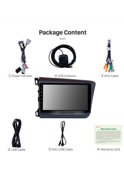 2012 Honda Civic Uyumlu Android Multimedya Navigasyon USB Kamera modelleri