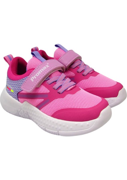 PRMX1756 Pembe Unısex Çocuk Cırtlı Fileli Spor Ayakkabı
