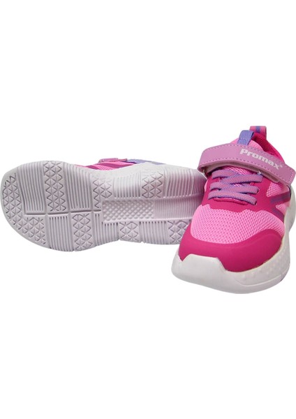 PRMX1756 Pembe Unısex Çocuk Cırtlı Fileli Spor Ayakkabı