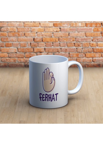 Işaret Dili F Harfi Kupa Bardak