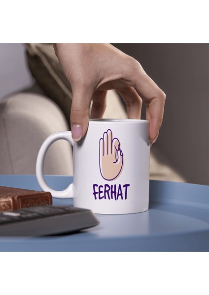 Işaret Dili F Harfi Kupa Bardak