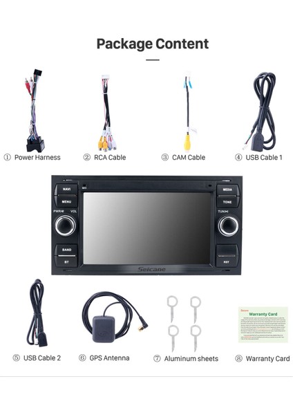 Ford Focus Fiesta Cmax Uyumlu Multimedya Navigasyon Kamera USB Bluetooth Carplayer