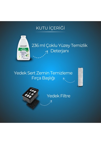 3641N Crosswave Hf3 Cordless Pro Yüksek Vakumlu Kablosuz Sert Zemin Süpürme ve Silme Makinesi