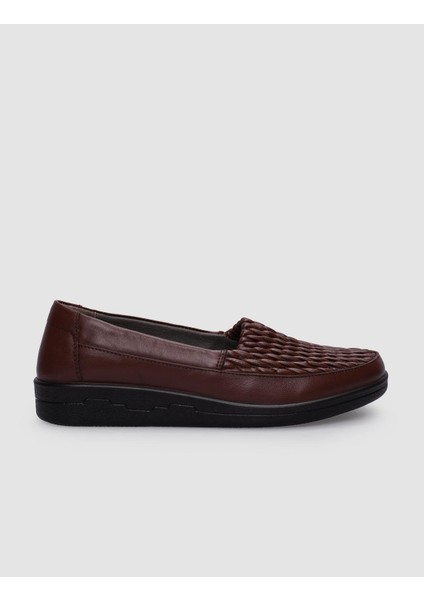 % 100 Hakiki Deri Taba Kadın Comfort Ayakkabı