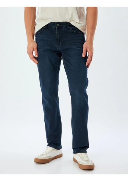 5WAM40176ND 741 Koyu Indıgo Erkek Pamuk Denım Pantolon modelleri