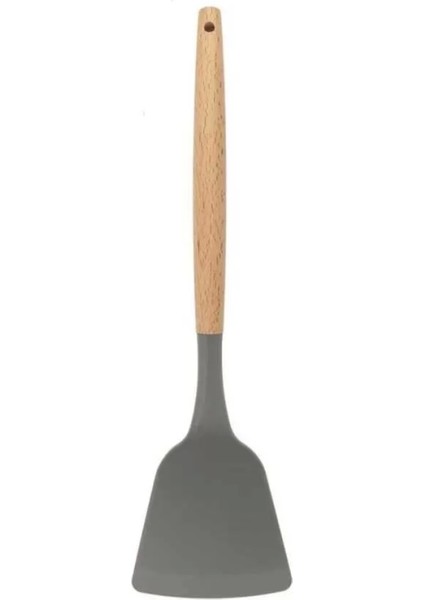 Silikon Servis Spatulası Ahşap Sap (Asp-12)