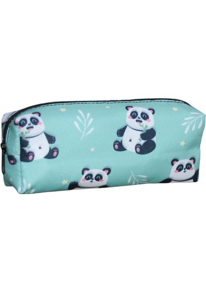 Yeşil Panda Desenli Tatlı Kalemlik Okul Kalemliği