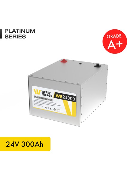 24V 300Ah LiFePO4 Platinum Series Bluetooth'lu Lityum Demir Fosfat Akü