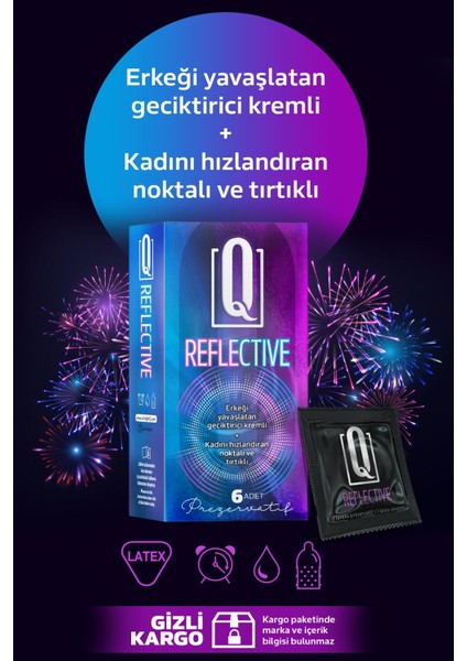 Q REFLECTIVE Tırtıklı ve Kayganlaştırıcılı Prezervatif