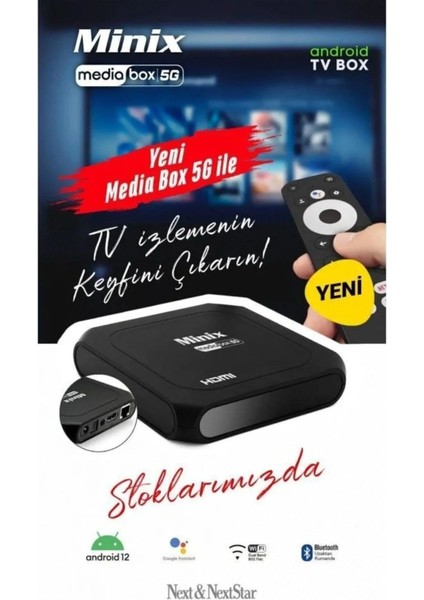 Minix Media Box 5g Android Tv Box 32 GB Hafıza, 2 GB Ram Bluetooth