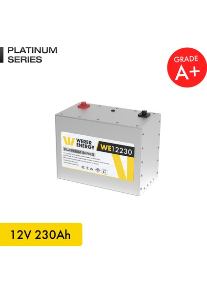 12V 230Ah LiFePO4 Platinum Series Bluetooth'lu Lityum Demir Fosfat Akü