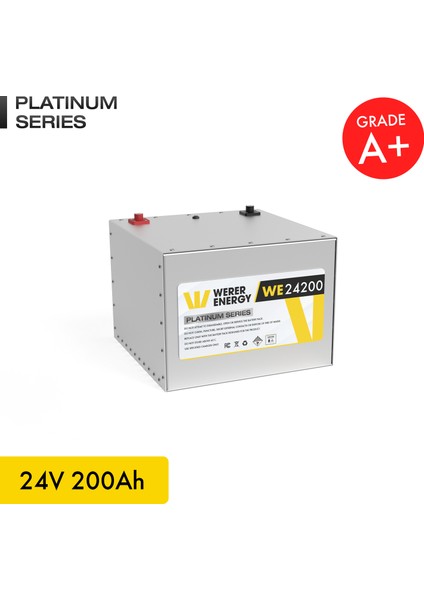 24V 200Ah LiFePO4 Platinum Series Bluetooth'lu Lityum Demir Fosfat Akü