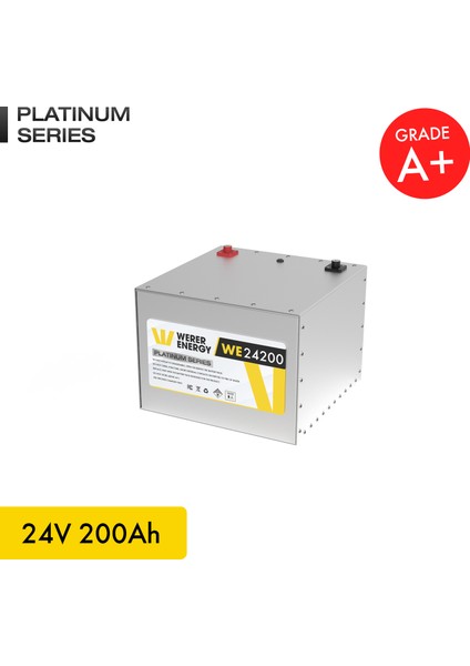 24V 200Ah LiFePO4 Platinum Series Bluetooth'lu Lityum Demir Fosfat Akü