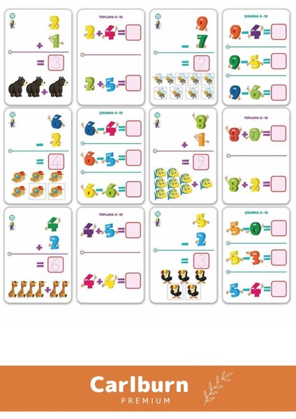 Özel Üretim Zeka Geliştirici Eğitici El Göz Koordinasyon Matematik Sayılar Yaz Sil Aktivite Kartları